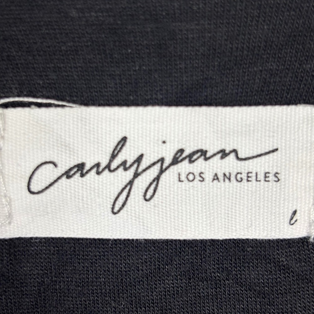 Carly Jean Los Angeles Harper Striped Scoop Neck Long Sleeve Top Black White XS - Picture 3 of 7